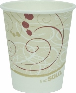 376SMSYM 6 Oz Solo Single
Sided Poly Paper Hot Cup -
Symphony Design Case/1000