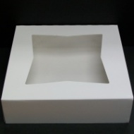 23143 19X14X6.5 WHITE WINDOW 1/2 SHEET CAKE BOX 50/CS LOCK