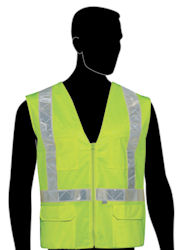 WC16822 XXL LIME GREEN SAFETY VEST ZIPPER w/4-POCKT IN+2 OUT