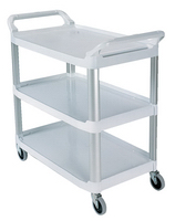 RCP 4091 CRE 3 SHELF UTILITY CART OPENS ALL SIDES (OFF