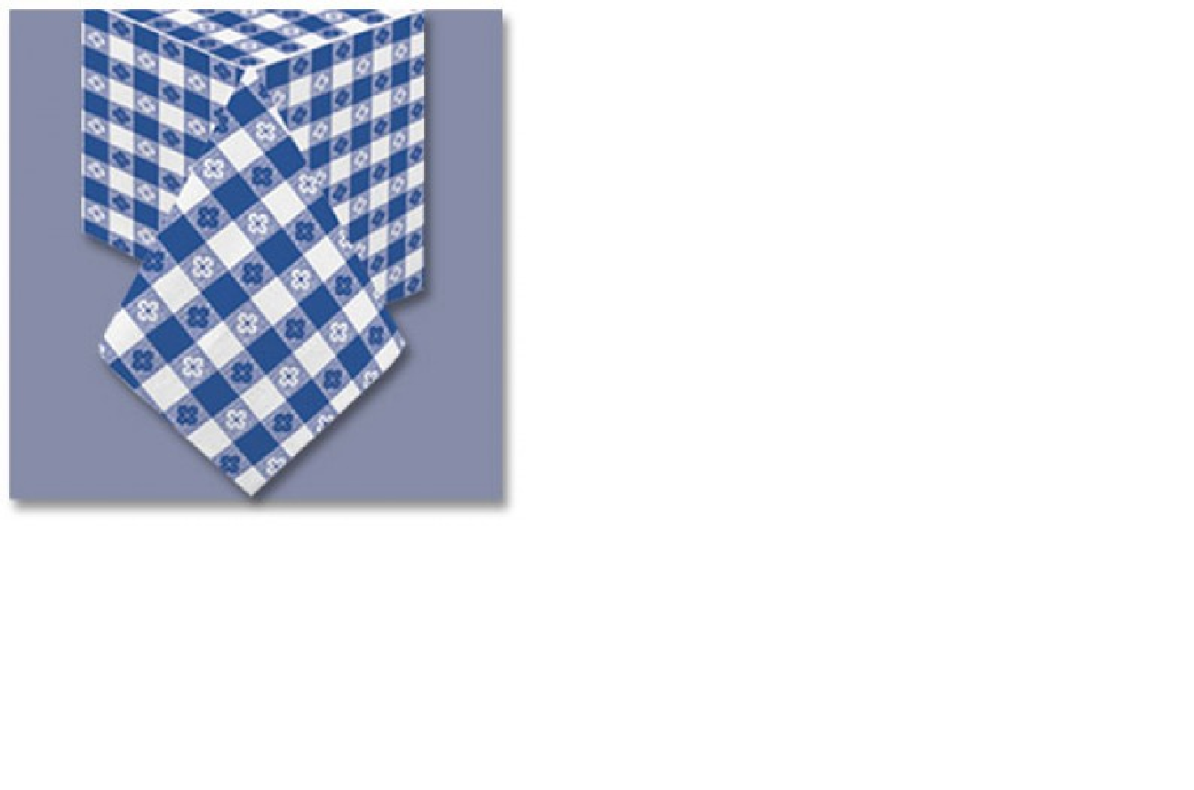 220671 54X108 BLUE GINGHAM TABLE COVER  25/CS