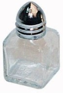 G-100 2&quot;HIGH SQUARE SHAKER
1/2oz GLASS CHROME-PLATED TOP
144/CS