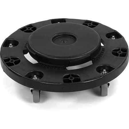 3691003 Bronco Round Waste
Container Trash Can Dolly with
Replaceable Casters 20, 32, 44
and 55 Gallon - Black 2/cs
