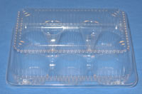 36056 CLEAR HINGED CONTAINER 6 COUNT CUPCAKE HIGH DOME 300