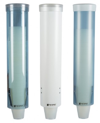 SAN C3165 White Medium Pull-Type Water Cup Dispensers