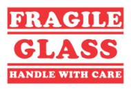 DL1283C FRAGILE GLASS/HANDLE
WITH CARE 3X5 LABEL 500/ROLL