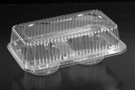 02126 CLEAR HINGED CONTAINER 2 CAVITY MUFFIN 250/CS
