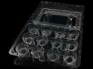 Z07520/LBH-9222 CLEAR HINGED LID CONT 12 COMPARTMENT 100/CS