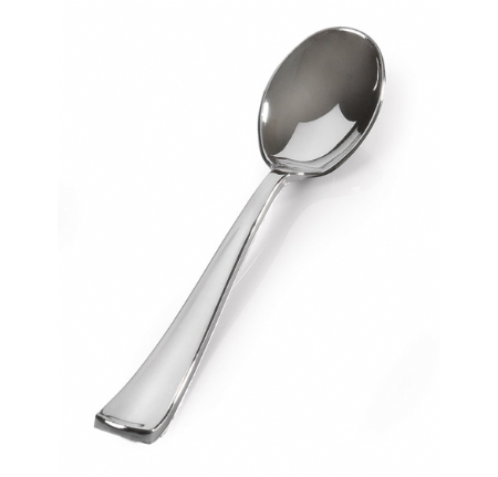 Silver Plastic Cutlery #705 Soup Spoons, Bulk 600/Case